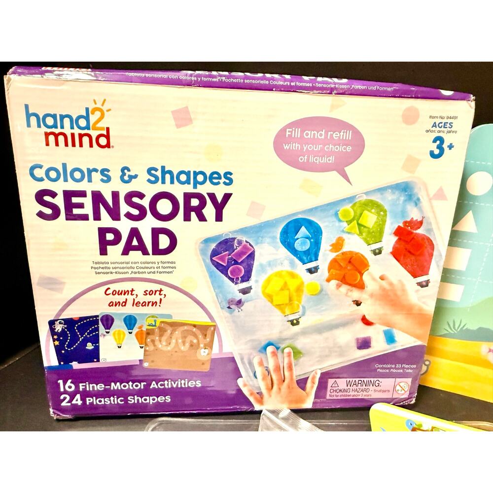 hand2mind Colors & Shapes Sensory shapes colors 8 double sided activity cards